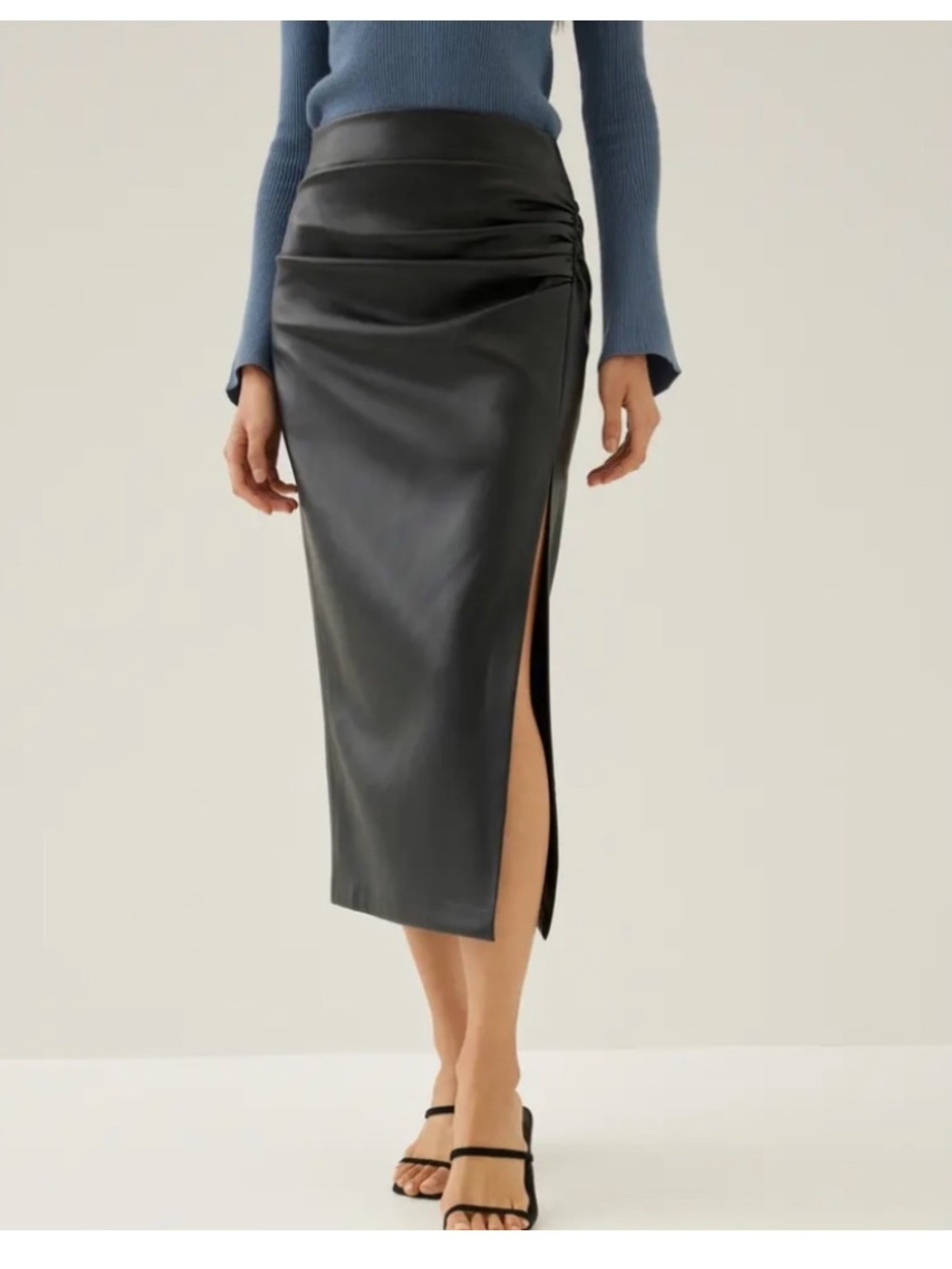 LOVE BONITO Christie Pleather Column   Midaxi Skirt NWT